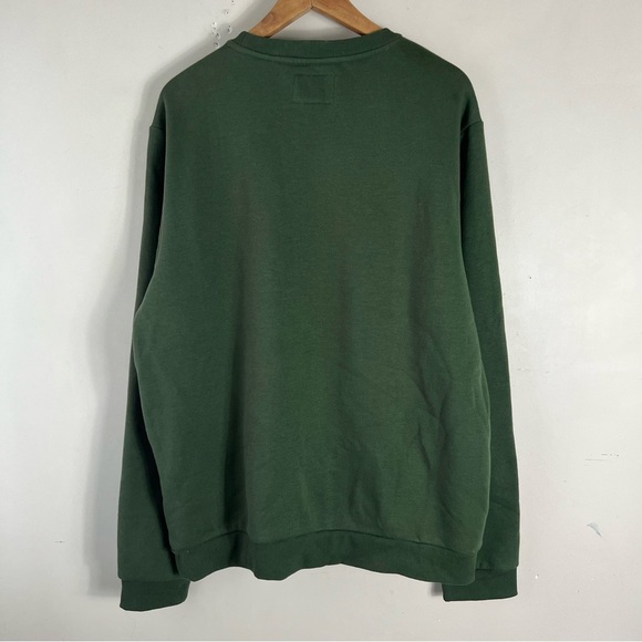Guess Olive Green Men’s Crew Neck Cotton Blend Sweatshirt Sweater Size XL NWT - Picture 2 of 10
